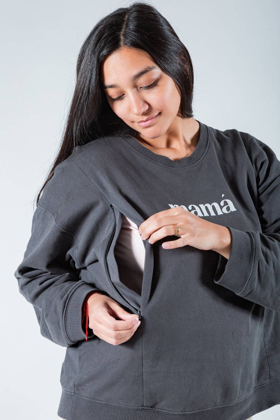 Polerón de Lactancia Aika Mamá Gris