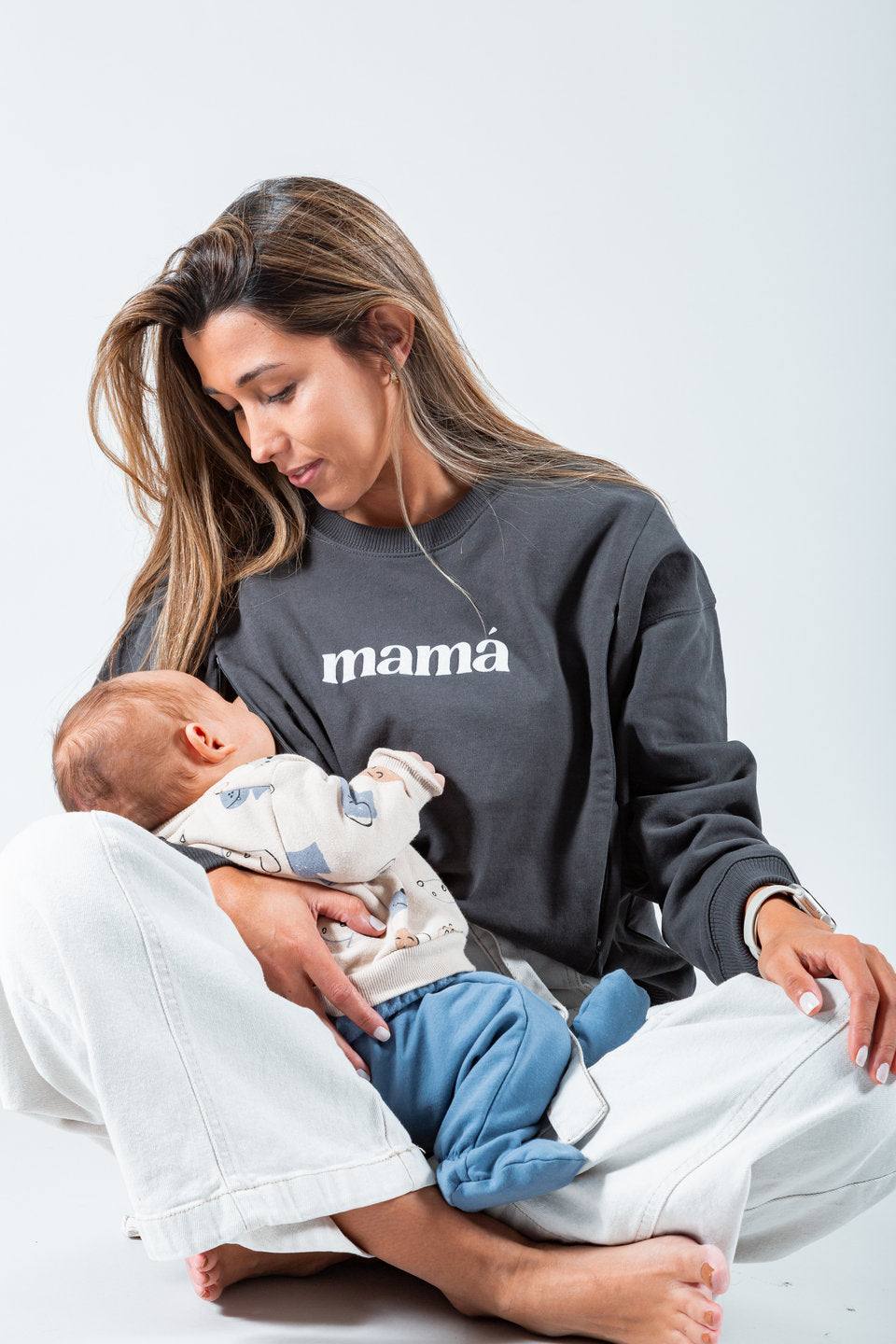Polerón de Lactancia Aika Mamá Gris