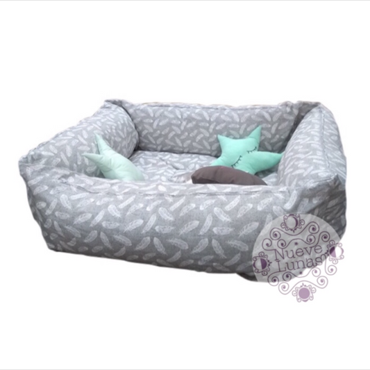 Corral Blando Plumas Gris 100x100 cm