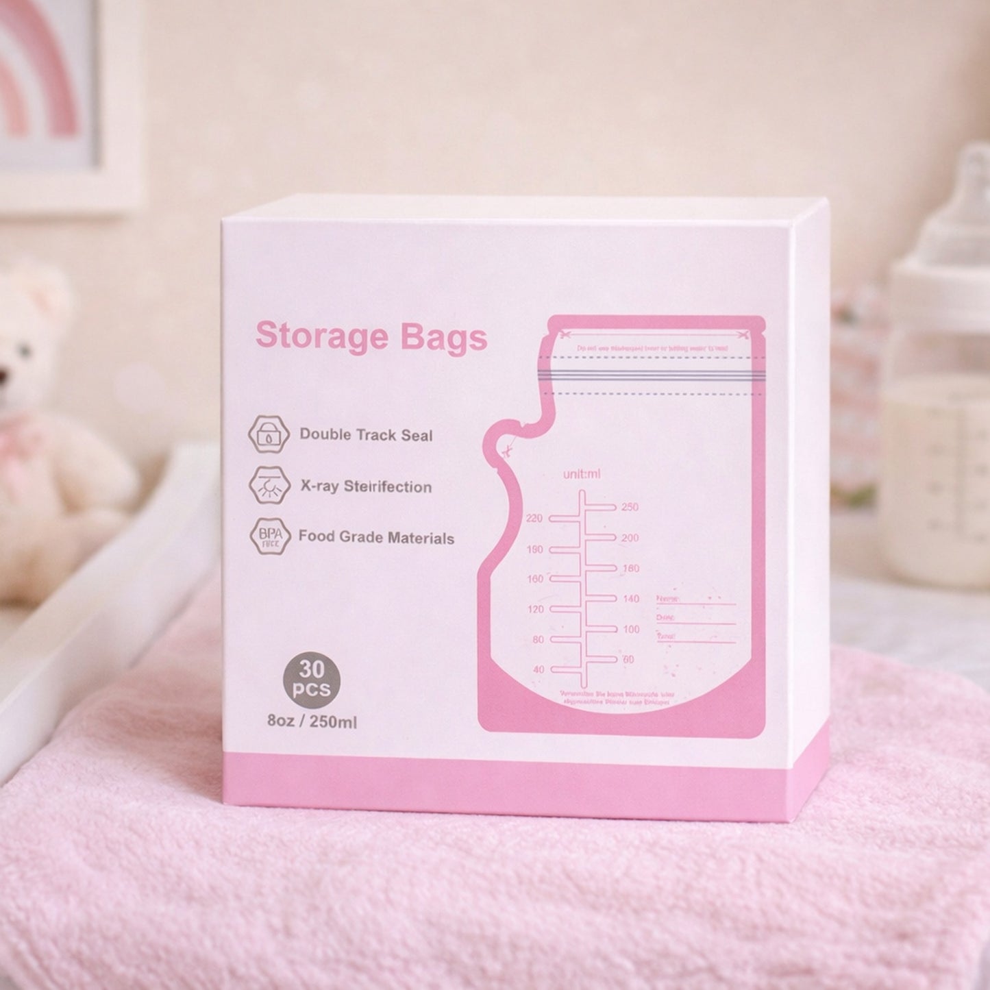 Bolsas para almacenar leche materna 30 unidades | Doble cierre y libres de BPA