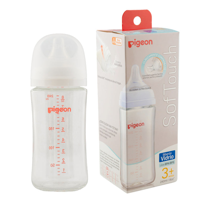 Mamadera Pigeon Softouch de Vidrio 240 ml
