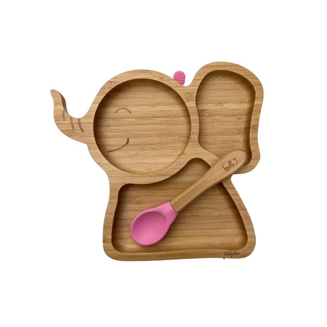 Plato de Bambú Elefante + cuchara