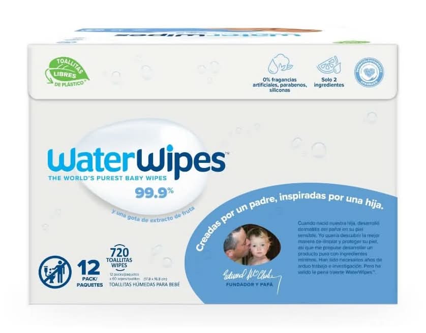Toallitas Húmedas WaterWipes Biodegradables | Formato Caja 12 paq.