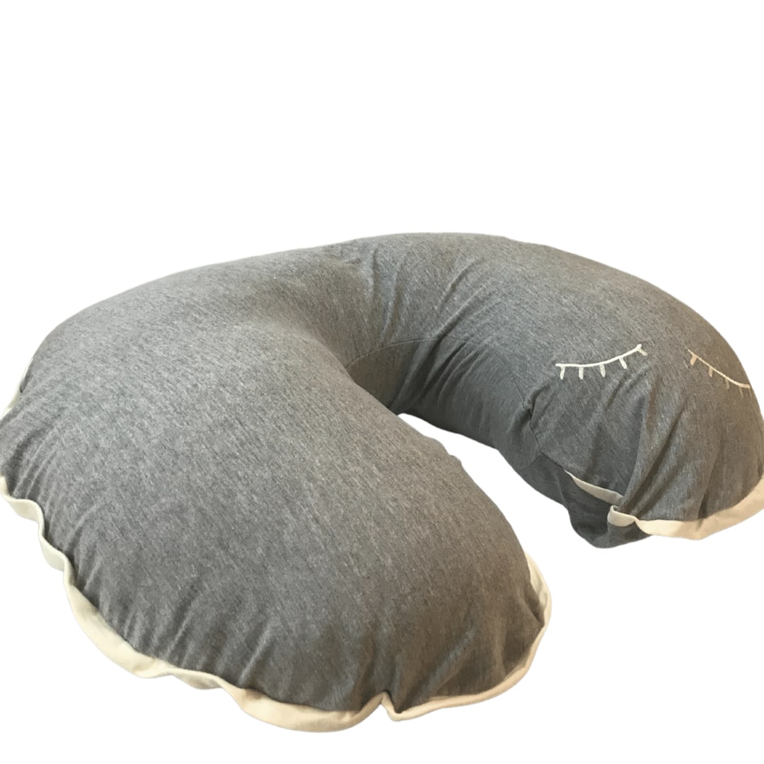 Cojín De Lactancia Soft Gris Pestaña Blanca