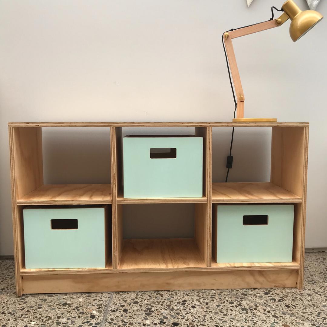 Juguetero organizador madera con cajas