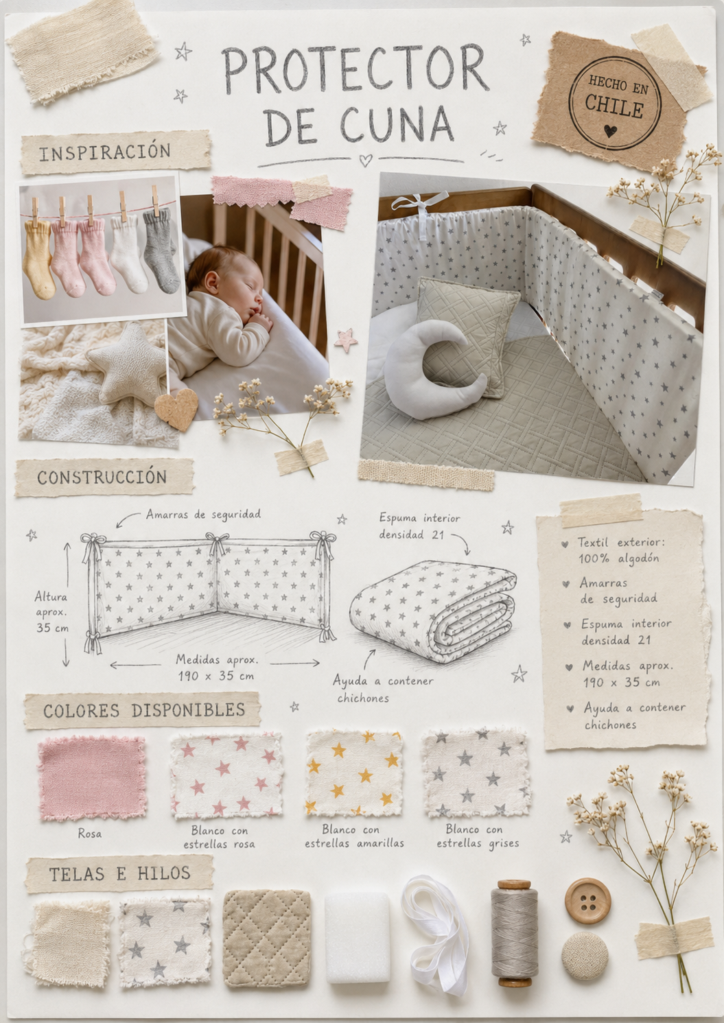 Protector de Cuna Universal – Chichonera Acolchada