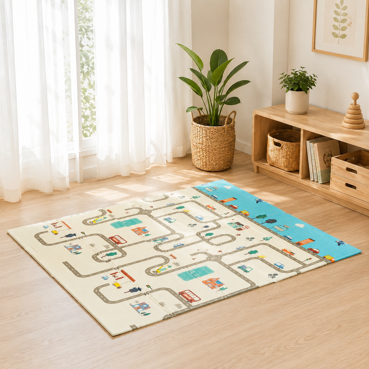 Alfombra Antigolpes Plegable para Bebé 180 x 200 cm