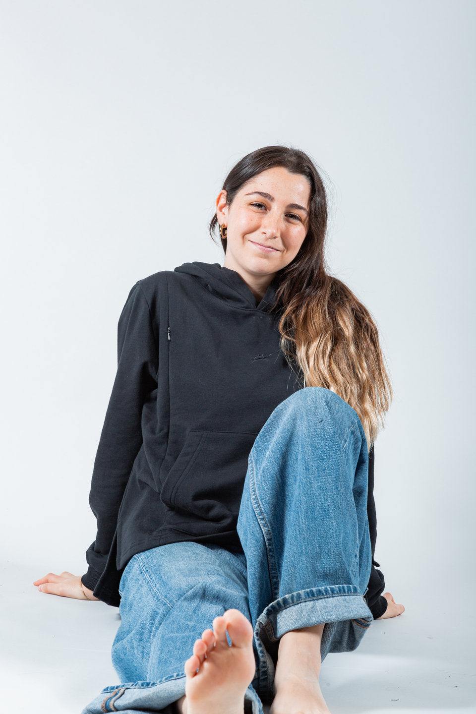 Polerón de Lactancia Hoodie Negro