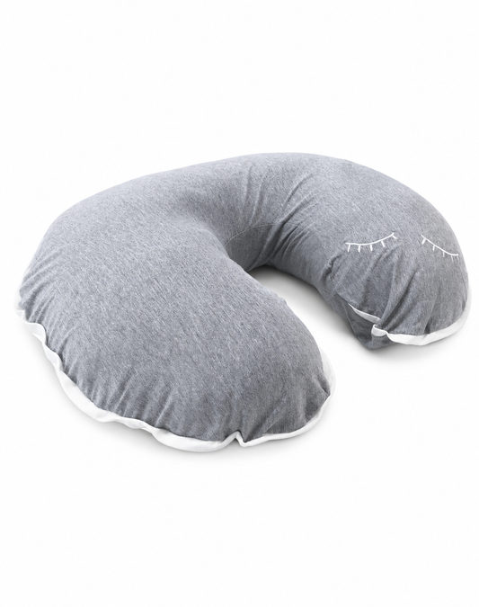 Cojín De Lactancia Soft Gris Pestaña Blanca