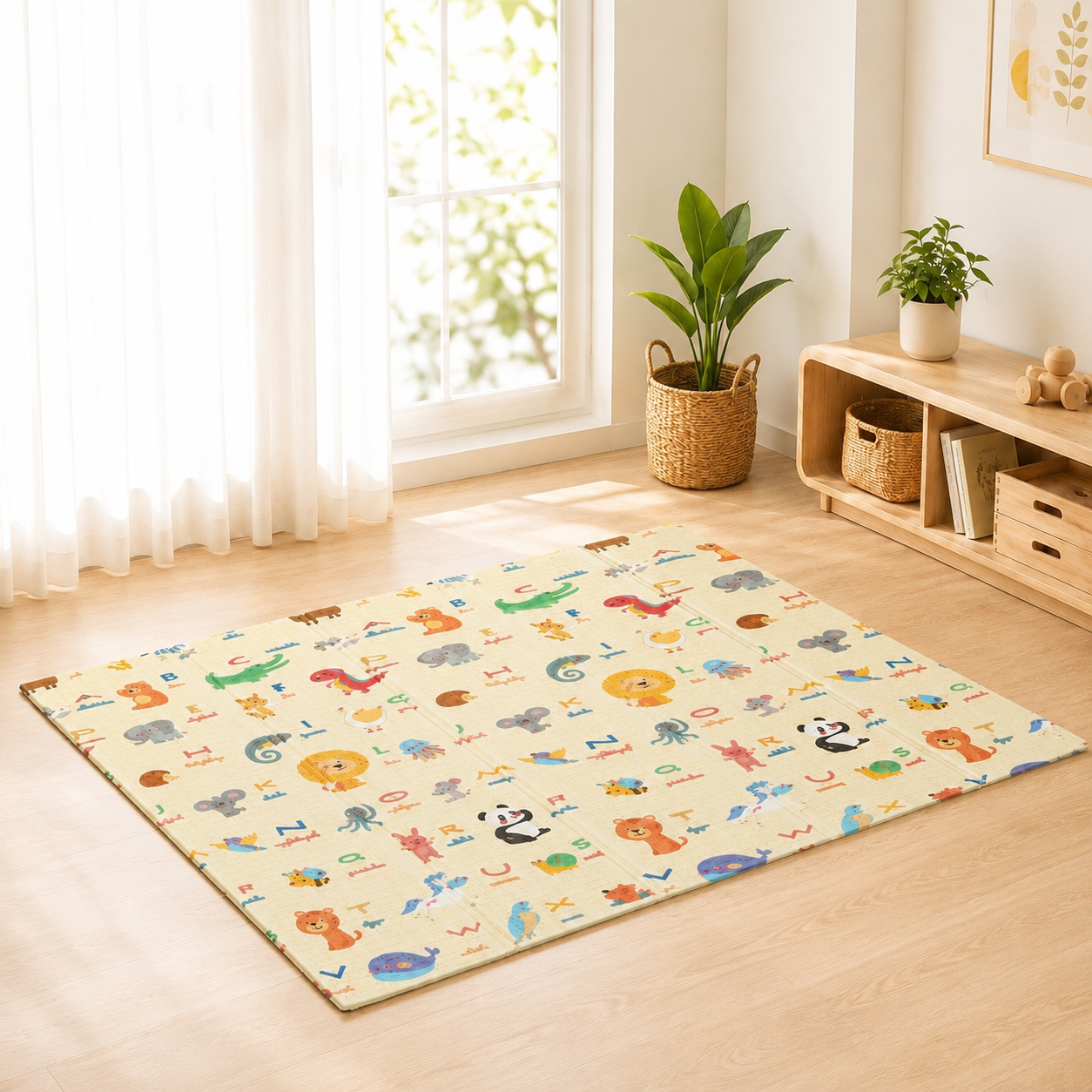 Alfombra Antigolpes Plegable para Bebé 180 x 200 cm
