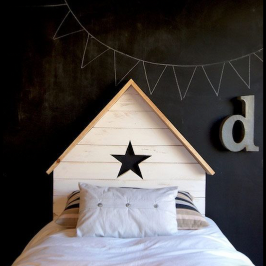 Respaldo de Cama Infantil Casita con Estrella – 1 Plaza y 1,5 Plazas