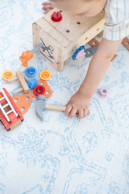 Play Mat Persa Celeste / Hojas y Puntos Nude