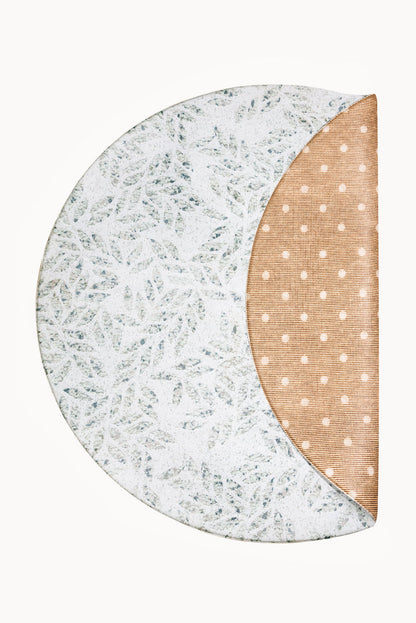 Play Mat Circular Hojas Terrazo / Puntos Mostaza