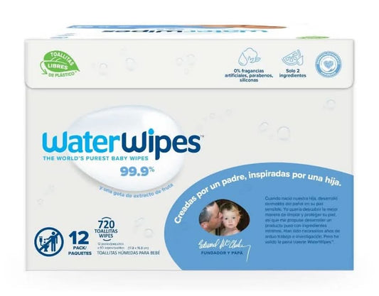 Toallitas Húmedas WaterWipes Biodegradables | Formato Caja 12 paq.
